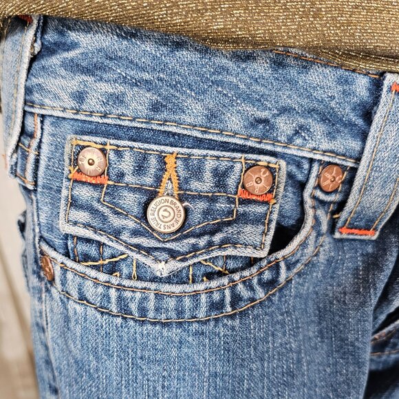 True Religion Joey Flare Jeans 30 Embroidered "Madame Mystery" Limited Edition - Picture 9 of 16